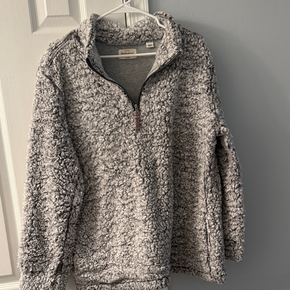 Cozy Sherpa Quarter-Zip Teddy Jacket - Gray